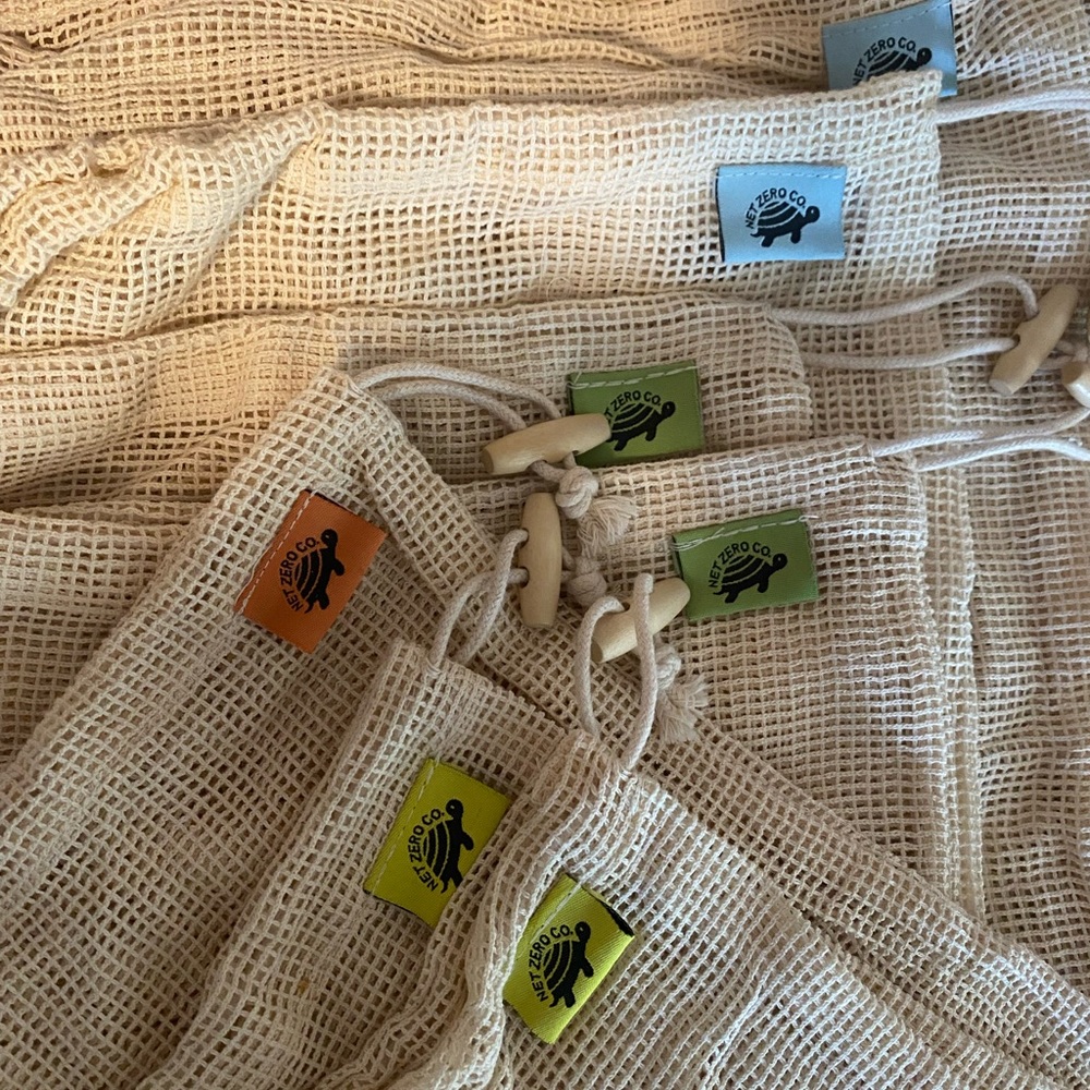 Net Zero Reusable Mesh Cotton Produce Bags lot bundle